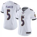 Wholesale Cheap Nike Ravens #5 Joe Flacco White Women's Stitched NFL Vapor Untouchable Limited Jersey