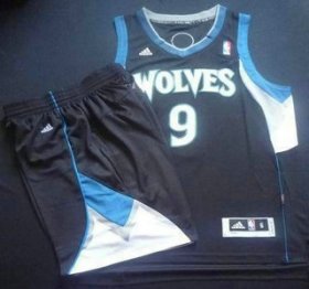 Wholesale Cheap Minnesota Timberwolves 9 Ricky Rubio Black Revolution 30 Swingman NBA Suits