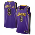 Cheap Men's Los Angeles Lakers #9 Bronny James Jr. Purple 2024 Draft Statement Edition Stitched Basketball Jersey