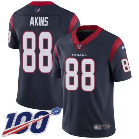 Wholesale Cheap Nike Texans #88 Jordan Akins Navy Blue Team Color Men\'s Stitched NFL 100th Season Vapor Untouchable Limited Jersey