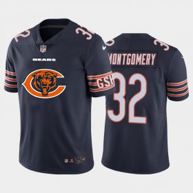 Wholesale Cheap Chicago Bears #32 David Montgomery Navy Blue Men\'s Nike Big Team Logo Vapor Limited NFL Jersey