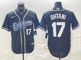 Wholesale Cheap Mens Brooklyn Dodgers #17 Shohei Ohtani Black Cool Base With Patch Stitched Baseball Jersey