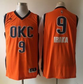 Wholesale Cheap Men\'s Oklahoma City Thunder #9 Serge Ibaka Revolution 30 Swingman 2015-16 New Orange Jersey