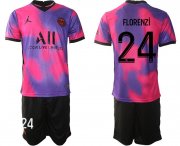 Wholesale Cheap Men 2020-2021 Club Paris Saint-Germain away purple 24 Soccer Jersey