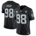 Cheap Men's Las Vegas Raiders #98 Maxx Crosby Black 2024 F.U.S.E With 4-Star C Patch And 65th Anniversary Patch Vapor Stitched Football Jersey