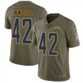 Wholesale Cheap Nike Chargers #42 Uchenna Nwosu Olive Youth Stitched NFL Limited 2017 Salute to Service Jersey