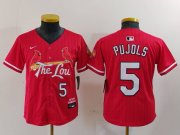 Youth St Louis Cardinals #5 Albert Pujols Red 2024 City Connect Limited Stitched Jersey