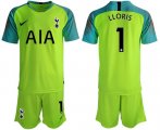 Wholesale Cheap Tottenham Hotspur #1 Lloris Green Goalkeeper Soccer Club Jersey