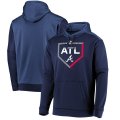 Wholesale Cheap Atlanta Braves Majestic 2019 Postseason Dugout Authentic Pullover Hoodie Navy