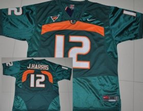 Wholesale Cheap Miami Hurricanes #12 Jacory Harris Green Jersey