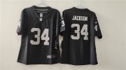 Cheap Women's Las Vegas Raiders #34 Bo Jackson Black Vapor Stitched Jersey(Run Small)