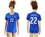 Wholesale Cheap Women's Italy #22 Santon Home Soccer Country Jersey