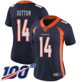 Wholesale Cheap Nike Broncos #14 Courtland Sutton Navy Blue Alternate Women\'s Stitched NFL 100th Season Vapor Limited Jersey