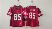 Cheap Women's San Francisco 49ers #85 George Kittle Red Vapor Football Stitched Jersey(Run Small)