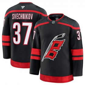 Men\'s Carolina Hurricanes #37 Andrei Svechnikov Black 2024-25 Home Stitched Hockey Jersey