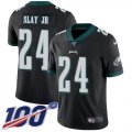 Wholesale Cheap Nike Eagles #24 Darius Slay Jr Black Alternate Youth Stitched NFL 100th Season Vapor Untouchable Limited Jersey