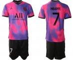 Wholesale Cheap Men 2020-2021 Club Paris Saint-Germain away purple 7 Soccer Jersey