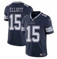 Cheap Men's Dallas Cowboys #15 Ezekiel Elliott Navy Vapor Untouchable Limited Football Stitched Jersey