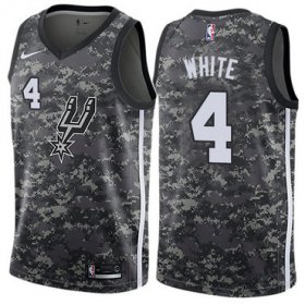 Wholesale Cheap Men\'s Nike San Antonio Spurs #4 Derrick White Black Basketball Swingman City Edition 2018-19 Jersey