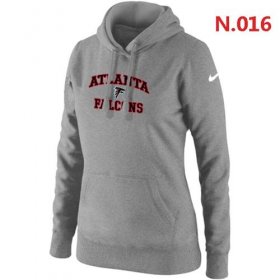 Wholesale Cheap Women\'s Nike Atlanta Falcons Heart & Soul Pullover Hoodie Grey