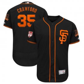 Wholesale Cheap Giants #35 Brandon Crawford Black 2019 Spring Training Flex Base Stitched MLB Jersey