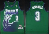 Wholesale Cheap Milwaukee Bucks #3 Brandon Jennings ABA Hardwood Classics Swingman Green Jersey