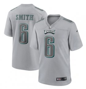 Wholesale Cheap Men\'s Philadelphia Eagles #6 DeVonta Smith Gray Atmosphere Fashion Stitched Game Jersey