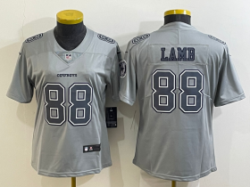 Wholesale Cheap Women\'s Dallas Cowboys #88 CeeDee Lamb Grey Atmosphere Fashion 2022 Vapor Untouchable Stitched Nike Limited Jersey