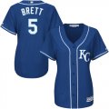 Wholesale Cheap Royals #5 George Brett Royal Blue Alternate Women's Stitched MLB Jersey