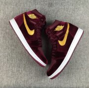 Wholesale Cheap Air Jordan 1 GS Retro Shoes Dark Red/Gold-White