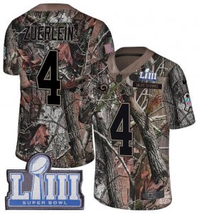 Wholesale Cheap Nike Rams #4 Greg Zuerlein Camo Super Bowl LIII Bound Men\'s Stitched NFL Limited Rush Realtree Jersey