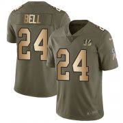 Wholesale Cheap Nike Bengals #24 Vonn Bell Olive/Gold Youth Stitched NFL Limited 2017 Salute To Service Jersey