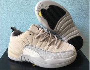 Wholesale Cheap Kids Air Jordan 12 Low Shoes Orewood Brown/Gray-White