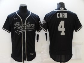 Wholesale Cheap Men\'s Las Vegas Raiders #4 Derek Carr Black Stitched MLB Flex Base Nike Baseball Jersey