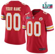 Wholesale Cheap Men's Kansas City Chiefs ACTIVE PLAYER Custom Red Super Bowl LVII Patch Vapor Untouchable Limited Stitched Jersey