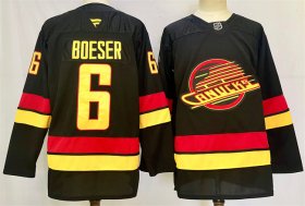 Cheap Men\'s Vancouver Canucks #6 Brock Boeser Black 2024-25 Alternate Stitched Hockey Jersey