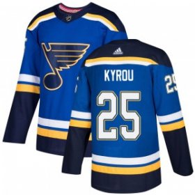 Wholesale Cheap Men\'s St. Louis Blues #25 Jordan Kyrou Blue Home Official Adidas Jersey