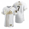 Wholesale Cheap Cincinnati Reds #7 Eugenio Suarez White Nike Men's Authentic Golden Edition MLB Jersey