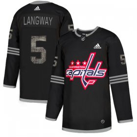 Wholesale Cheap Adidas Capitals #5 Rod Langway Black Authentic Classic Stitched NHL Jersey