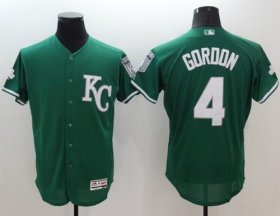 Wholesale Cheap Royals #4 Alex Gordon Green Celtic Flexbase Authentic Collection Stitched MLB Jersey