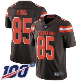 Wholesale Cheap Nike Browns #85 David Njoku Brown Team Color Men\'s Stitched NFL 100th Season Vapor Limited Jersey