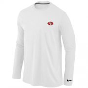 Wholesale Cheap Nike San Francisco 49ers Sideline Legend Authentic Logo Long Sleeve T-Shirt White