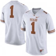 Wholesale Cheap Men's Texas Longhorns 1 White Nike College Jersey