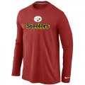 Wholesale Cheap Nike Pittsburgh Steelers Authentic Logo Long Sleeve T-Shirt Red