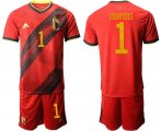 Wholesale Cheap Men 2021 European Cup Belgium home red 1 Soccer Jersey