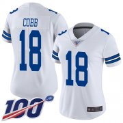 Wholesale Cheap Nike Cowboys #18 Randall Cobb White Women's Stitched NFL 100th Season Vapor Limited Jersey