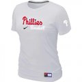 Wholesale Cheap Women's Philadelphia Phillies Nike Short Sleeve Practice MLB T-Shirt White