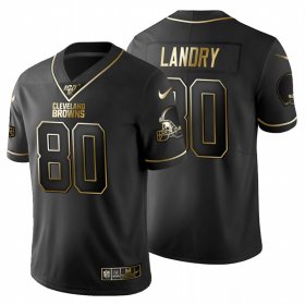 Wholesale Cheap Cleveland Browns #80 Jarvis Landry Men\'s Nike Black Golden Limited NFL 100 Jersey