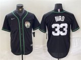 Wholesale Cheap Men's Boston Celtics #33 Larry Bird Black With Patch Stitched Baseball Jersey