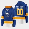 Wholesale Cheap Men's Buffalo Sabres Active Player Custom Royal Ageless Must-Have Lace-Up Pullover Hoodie